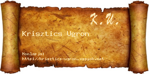 Krisztics Ugron névjegykártya